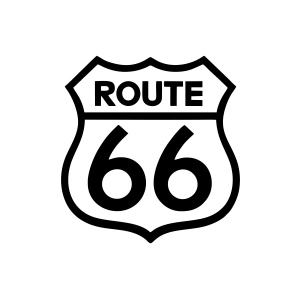 Route 66 Sticker 17x17 Cm Siyah