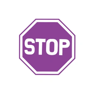Stop Stikcer 17x17 Cm Mor