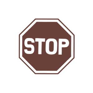 Stop Stikcer 17x17 Cm Kahverengi