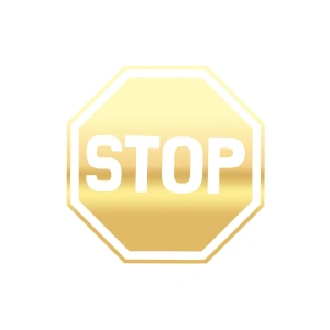 Stop Stikcer 17x17 Cm Gold