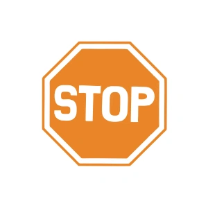 Stop Stikcer 17x17 Cm Turuncu