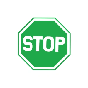 Stop Stikcer 17x17 Cm Yeşil