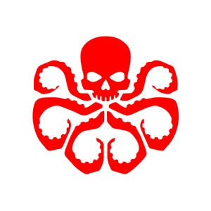 Ahtapot Sticker 17x17 Cm Kırmızı