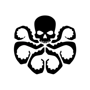 Ahtapot Sticker 17x17 Cm Siyah