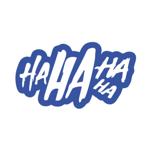 Ha ha ha ha Sticker 17x17 Cm Mavi