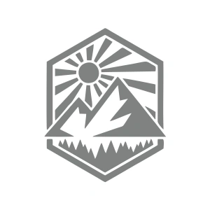 Dağ ve Güneş Sticker 17x17 Cm Gri