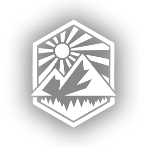 Dağ ve Güneş Sticker 17x17 Cm Beyaz