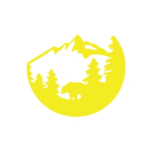 Doğa ve Dağ Sticker 17x17 Cm Sarı