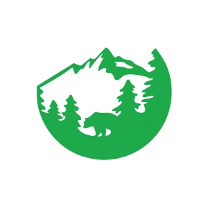 Doğa ve Dağ Sticker 17x17 Cm Yeşil