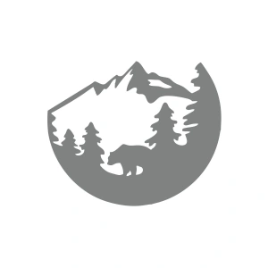 Doğa ve Dağ Sticker 17x17 Cm Gri