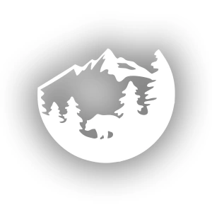 Doğa ve Dağ Sticker 17x17 Cm Beyaz