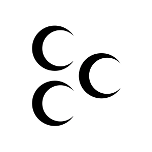 Üç Hilal Sticker 17x17 Cm Siyah