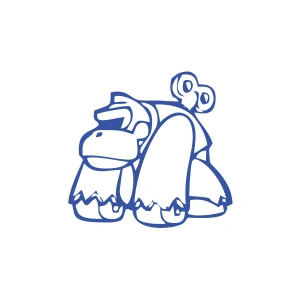 Goril Sticker 17x17 Cm Mavi