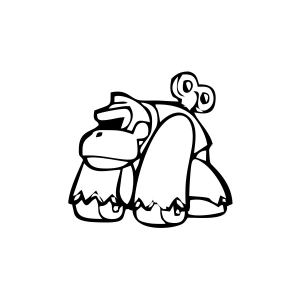 Goril Sticker 17x17 Cm Siyah