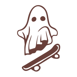 Kayak Yapan Hayalet Sticker 17x17 Cm Kahverengi