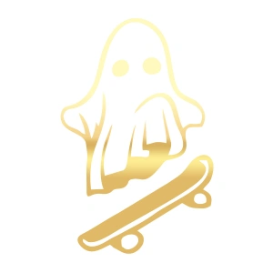 Kayak Yapan Hayalet Sticker 17x17 Cm Gold