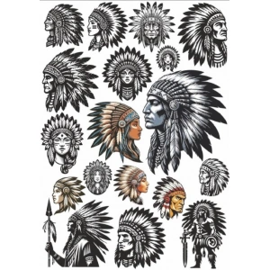 Apache Kızılderili Sticker Set