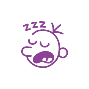 Zzz Uyuyan Surat Sticker 17x17 Cm Mor