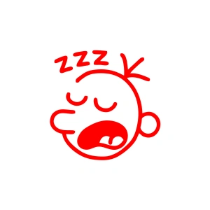 Zzz Uyuyan Surat Sticker 17x17 Cm Kırmızı