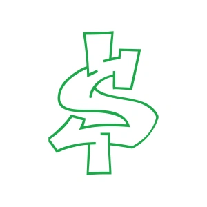 Dolar Sticker 17x17 Cm Yeşil