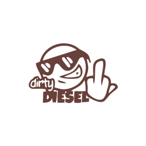 Dirty Diesel Sitcker 17x17 Cm Kahverengi