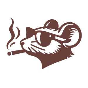 Gözlüklü Fare Sticker 17x17 Cm Kahverengi