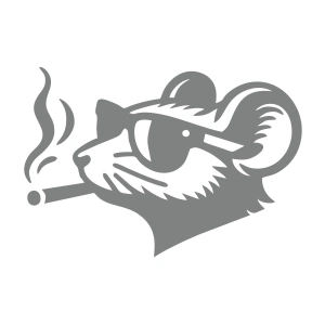 Gözlüklü Fare Sticker 17x17 Cm Gri