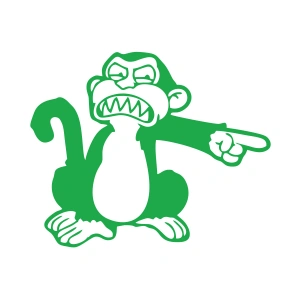 Maymun Sticker 17x17 Cm Yeşil