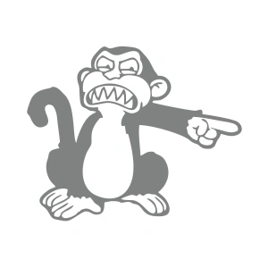 Maymun Sticker 17x17 Cm Gri