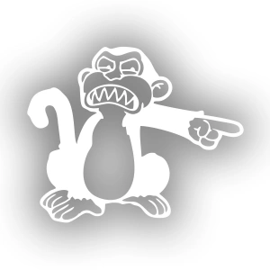 Maymun Sticker 17x17 Cm Beyaz