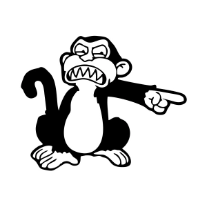 Maymun Sticker 17x17 Cm Siyah