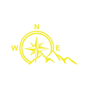 Dağ ve Pusula Stciker 17x17 Cm Sarı