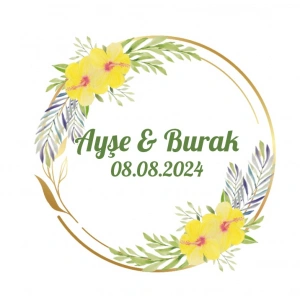Kırmızı ve Yeşil Kış Meyveli Etiket Kına Nişan Düğün 3x3 cm özel etiket / 50 adet sticker