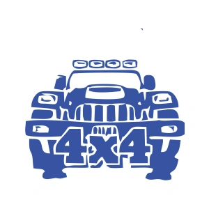 4x4 Off Road Jeep  Sticker 17x17 Cm Mavi