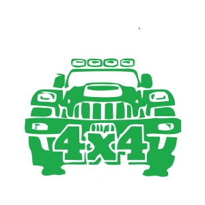 4x4 Off Road Jeep  Sticker 17x17 Cm Yeşil