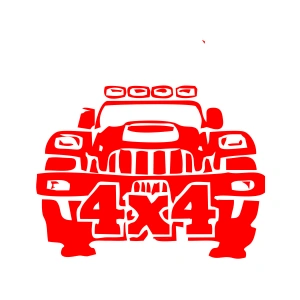 4x4 Off Road Jeep  Sticker 17x17 Cm Kırmızı
