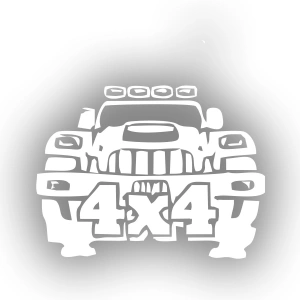 4x4 Off Road Jeep  Sticker 17x17 Cm Beyaz