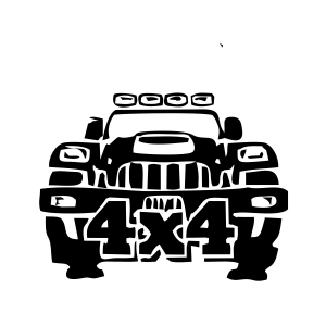 4x4 Off Road Jeep  Sticker 17x17 Cm Siyah