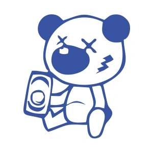 Sarhoş Panda Sticker 17x17 Cm Mavi