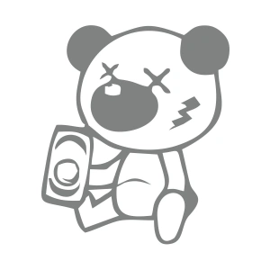 Sarhoş Panda Sticker 17x17 Cm Gri