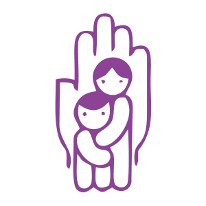 Çocukları Koru Sticker 17x17 Cm Mor