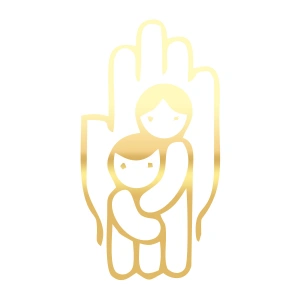 Çocukları Koru Sticker 17x17 Cm Gold