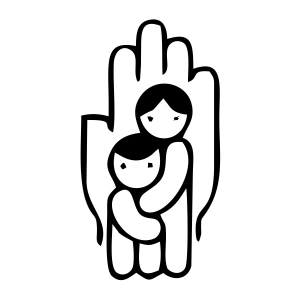 Çocukları Koru Sticker 17x17 Cm Siyah