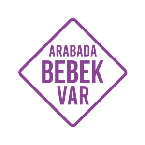 arabada Bebek Var Sticker 17x17 Cm Mor
