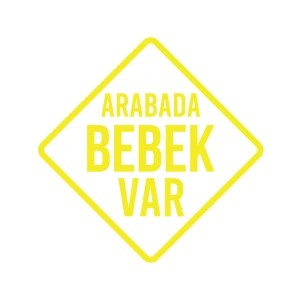 arabada Bebek Var Sticker 17x17 Cm Sarı