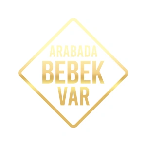 arabada Bebek Var Sticker 17x17 Cm Gold