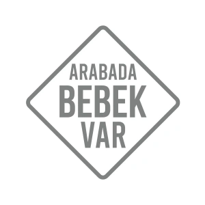 arabada Bebek Var Sticker 17x17 Cm Gri