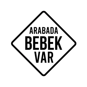 arabada Bebek Var Sticker 17x17 Cm Siyah