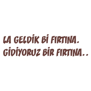 Geldik bi fırtına gidiyoruz bir fırtına sticker 17x17 Cm Kahverengi