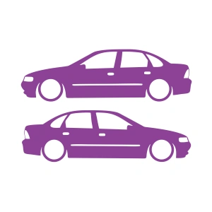 Basık Opel Vectra Sticker 17x17 Cm Mor